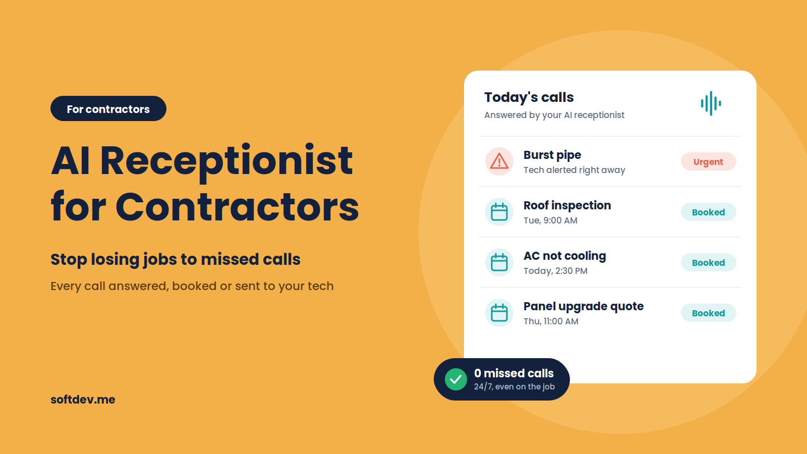 AI Receptionist for Contractors: Stop Losing Jobs to Missed Calls cover image
