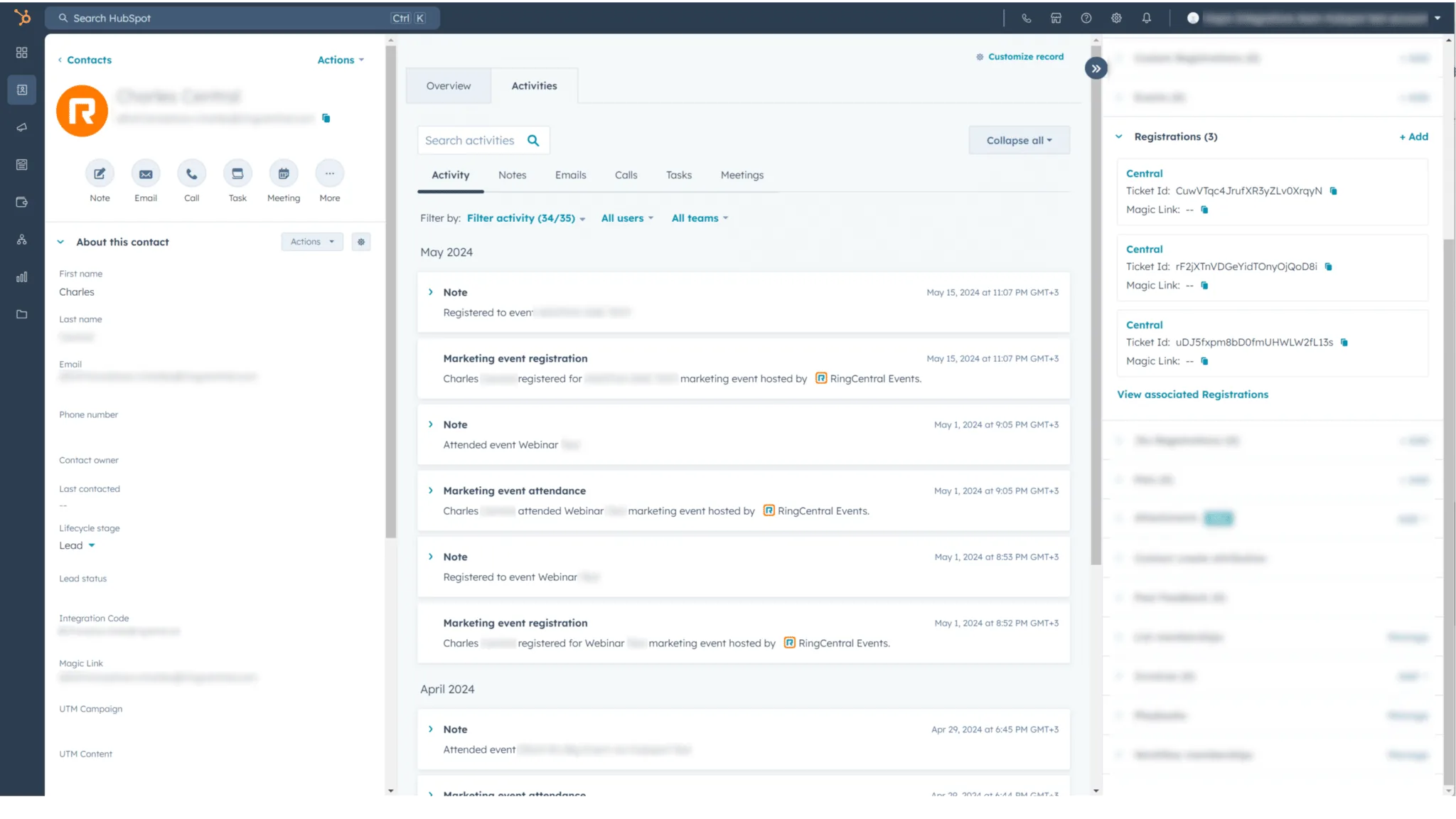 Ringcentral Hubspot Integration